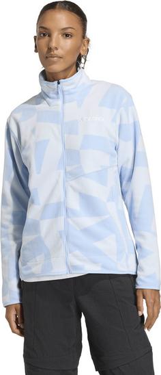 Rückansicht von adidas MULTI Fleecejacke Damen glow blue-crystal sky