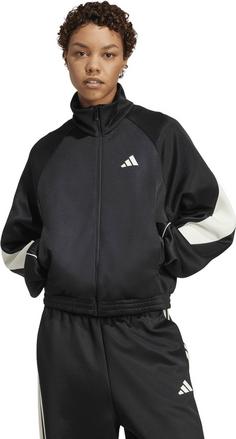 Rückansicht von adidas W STADIUM TT Nylonjacke Damen black-owhite