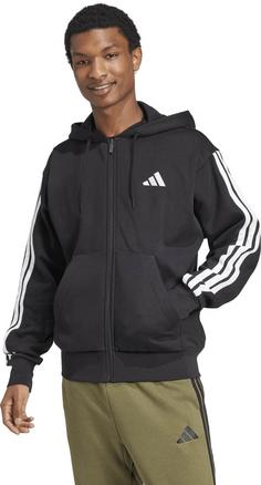 Rückansicht von adidas 3S FL Kapuzenjacke Herren black-white
