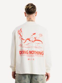 Rückansicht von Another Cotton Lab Doing Nothing Langarmshirt white