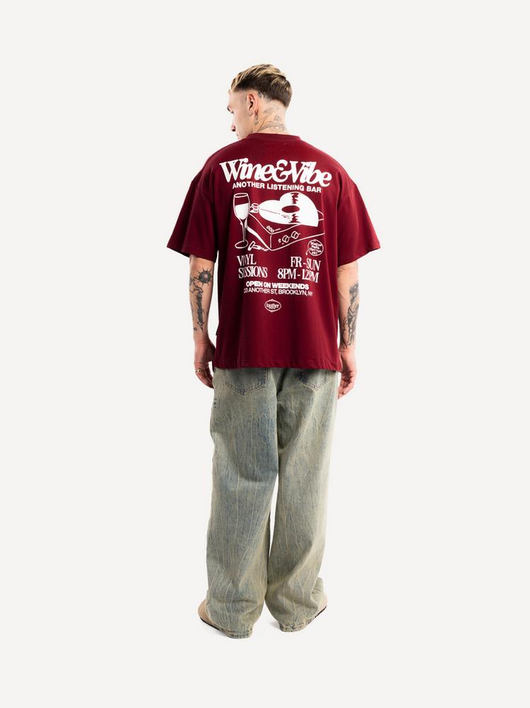 Another Cotton Lab Another Cotton Lab Wine Vibe T-Shirt - red - 1 | SportScheck