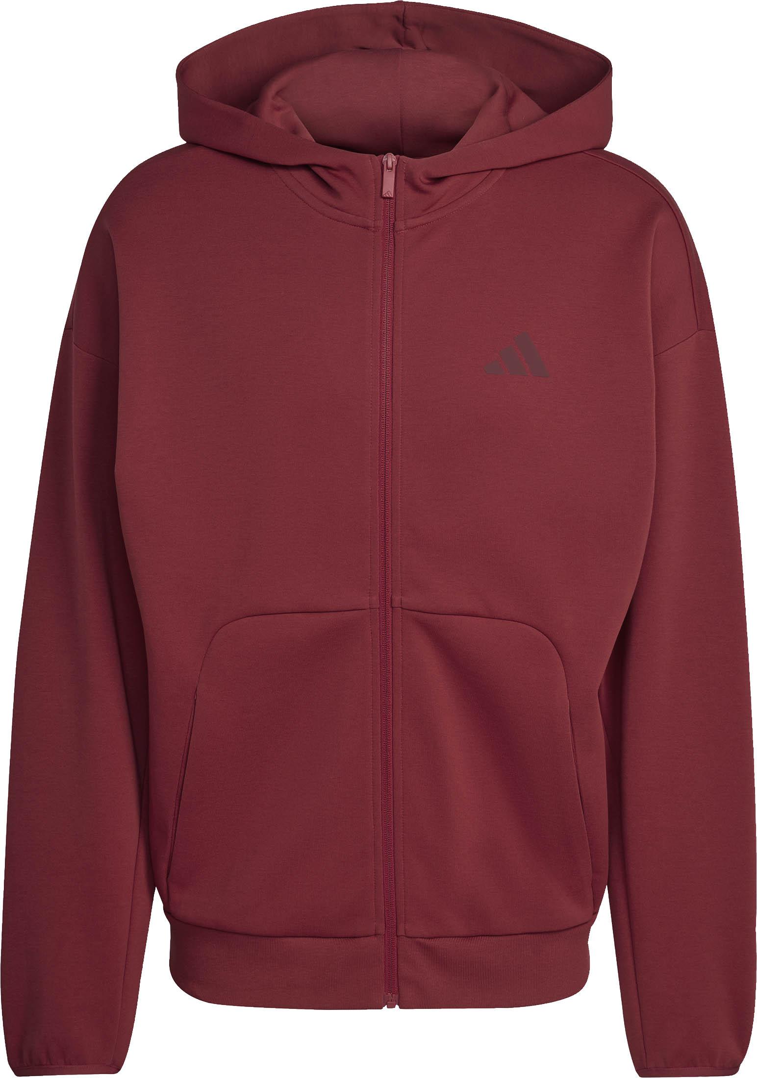 Adidas Relaxed Fit Sweatjacke Logo Baumwolle-Polyester Rot