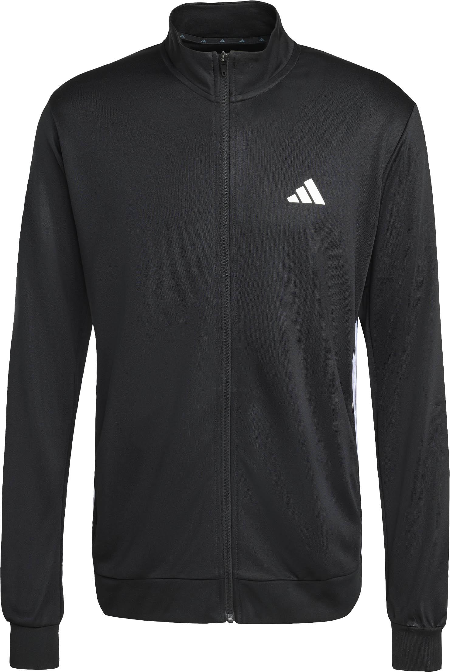 Adidas Trainingsjacke Stehkragen 3-Steifen 2-Reißverschlusstaschen Polyester Schwarz