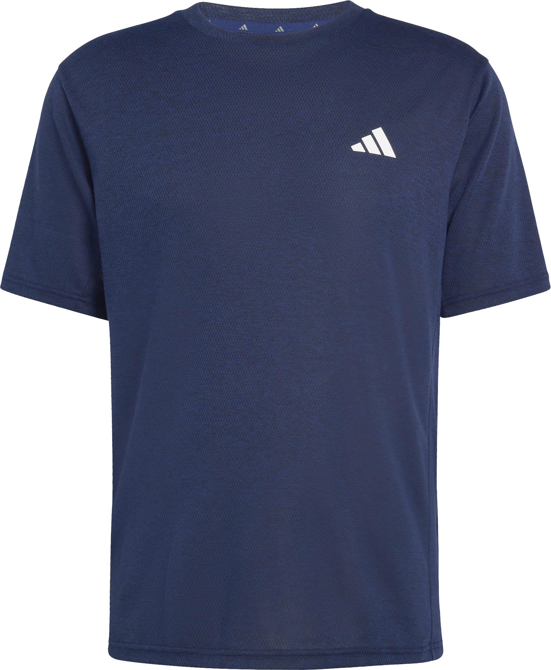 Adidas Funktionsshirt Pikee Meliert Rundhals Blau