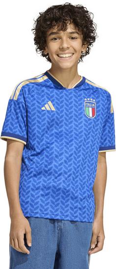 Rückansicht von adidas FIGC Italien Home Fußballtrikot Kinder boblue