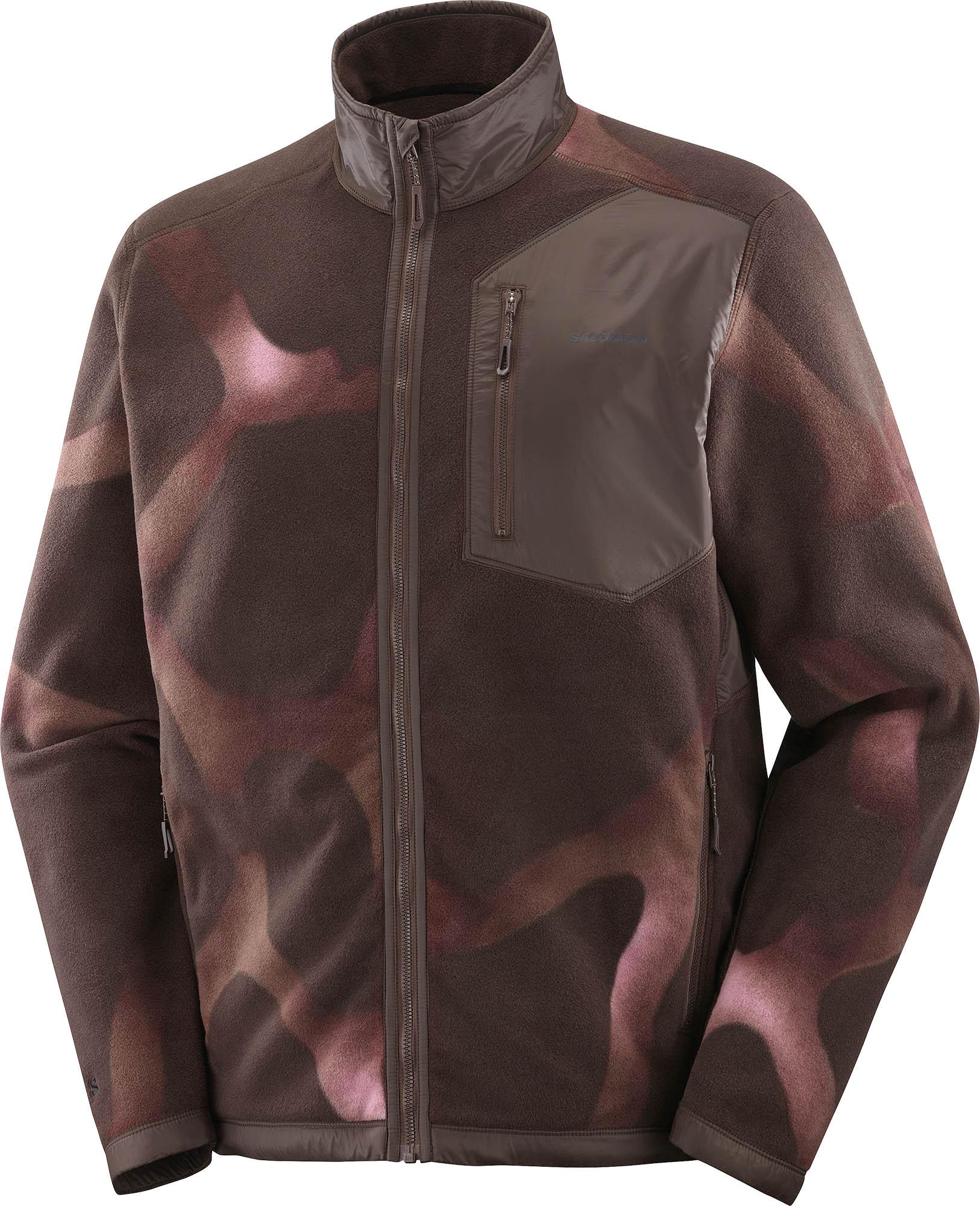 Salomon Fleecejacke Kinnschutz Fleece Braun