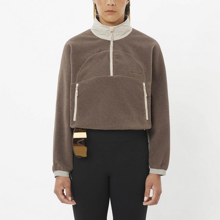 Salomon Salomon CHROMA CROPPED Fleeceshirt Damen - iron-silver cloud - 0 | SportScheck