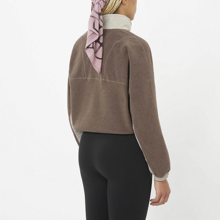 Salomon Salomon CHROMA CROPPED Fleeceshirt Damen - iron-silver cloud - 1 | SportScheck