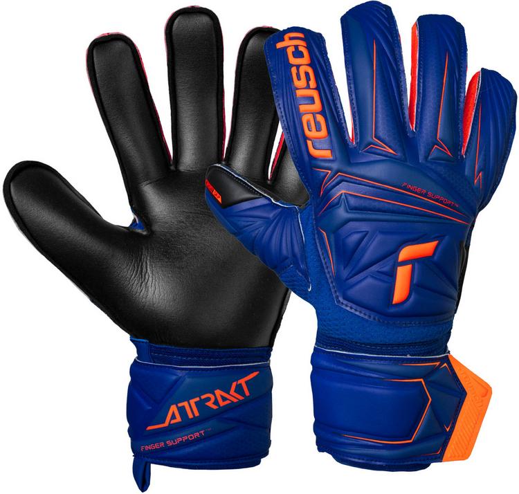 Reusch Reusch Attrakt Infinity Finger Support Torwarthandschuhe - sharp blue-shocking orange-black - 0 | SportScheck