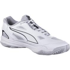 Rückansicht von PUMA SOLARSTRIKE 4 Hallenschuhe Herren puma white-puma black-silver mist-platinum gray