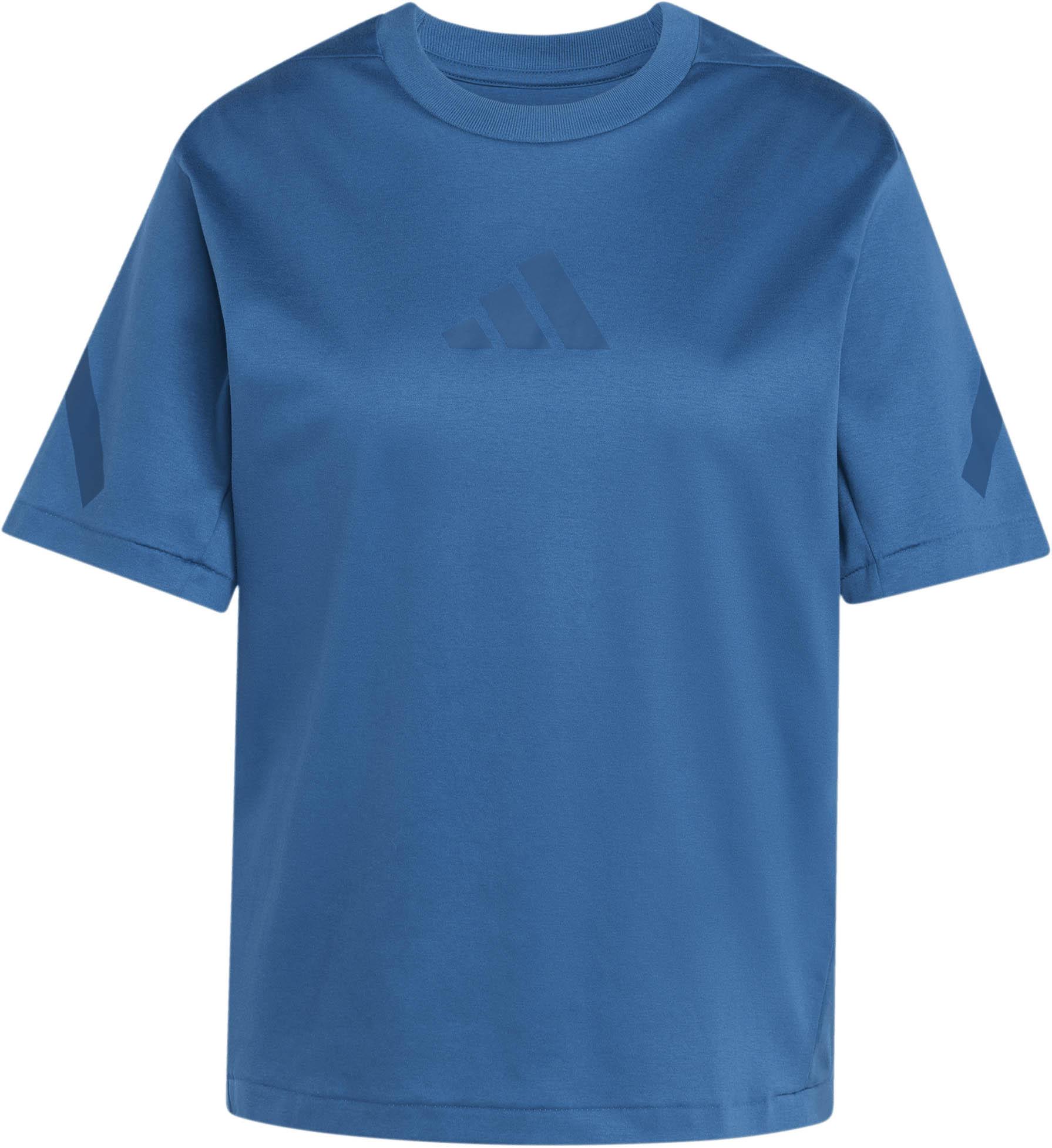 Adidas Funktionsshirt Rundhals Baumwolle Blau