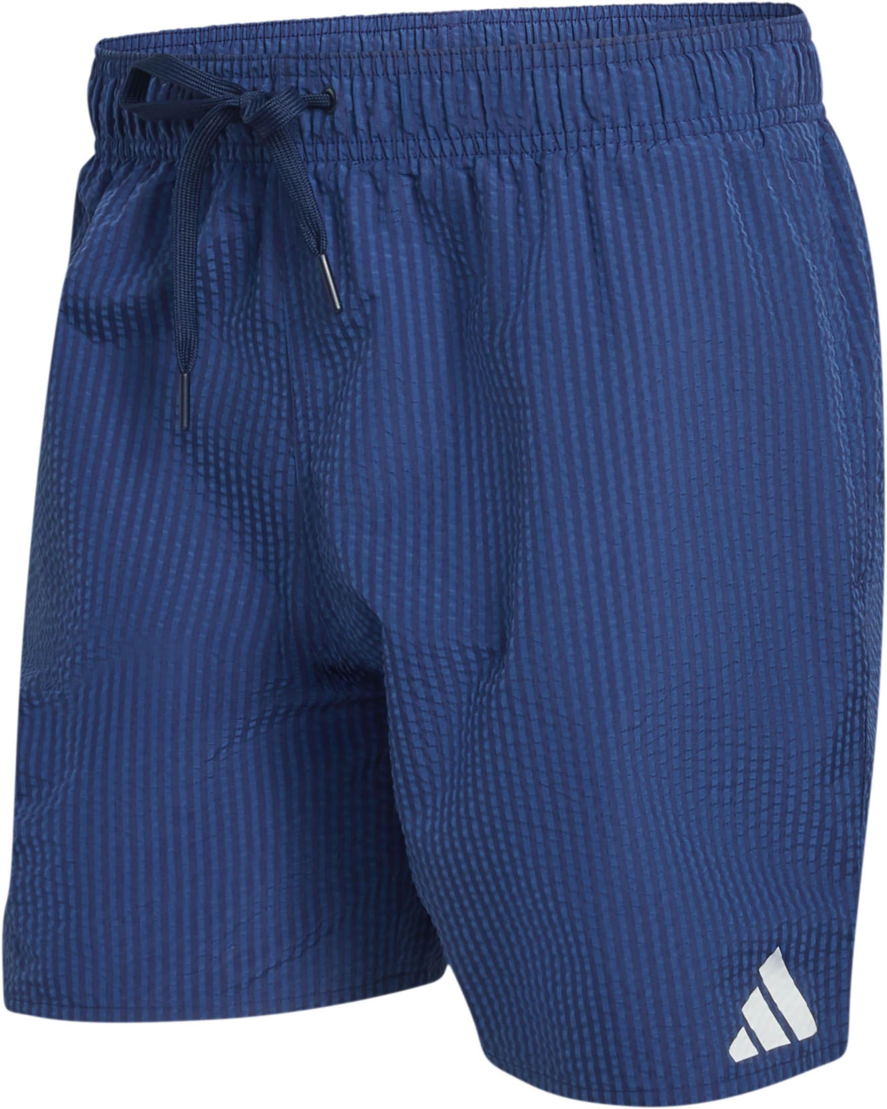 Adidas Badehose Streifenmuster Schnelltrocknend Polyester Kordelzug Blau