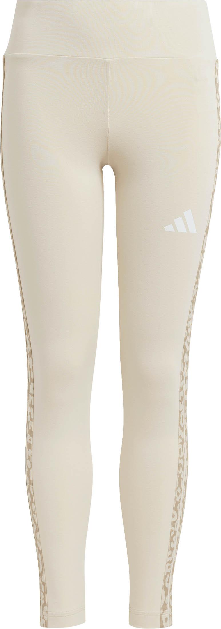 Adidas Leggings 3-Streifen Leo-Look Bund Baumwolle-Elastan Braun