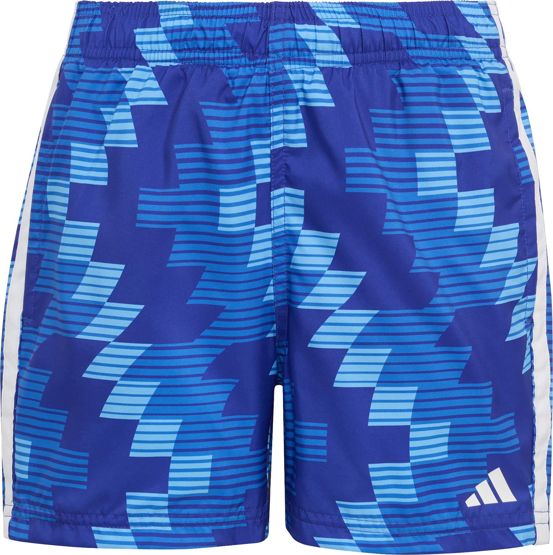 Adidas Badeshorts Allover Print 3-Streifen Polyester Blau