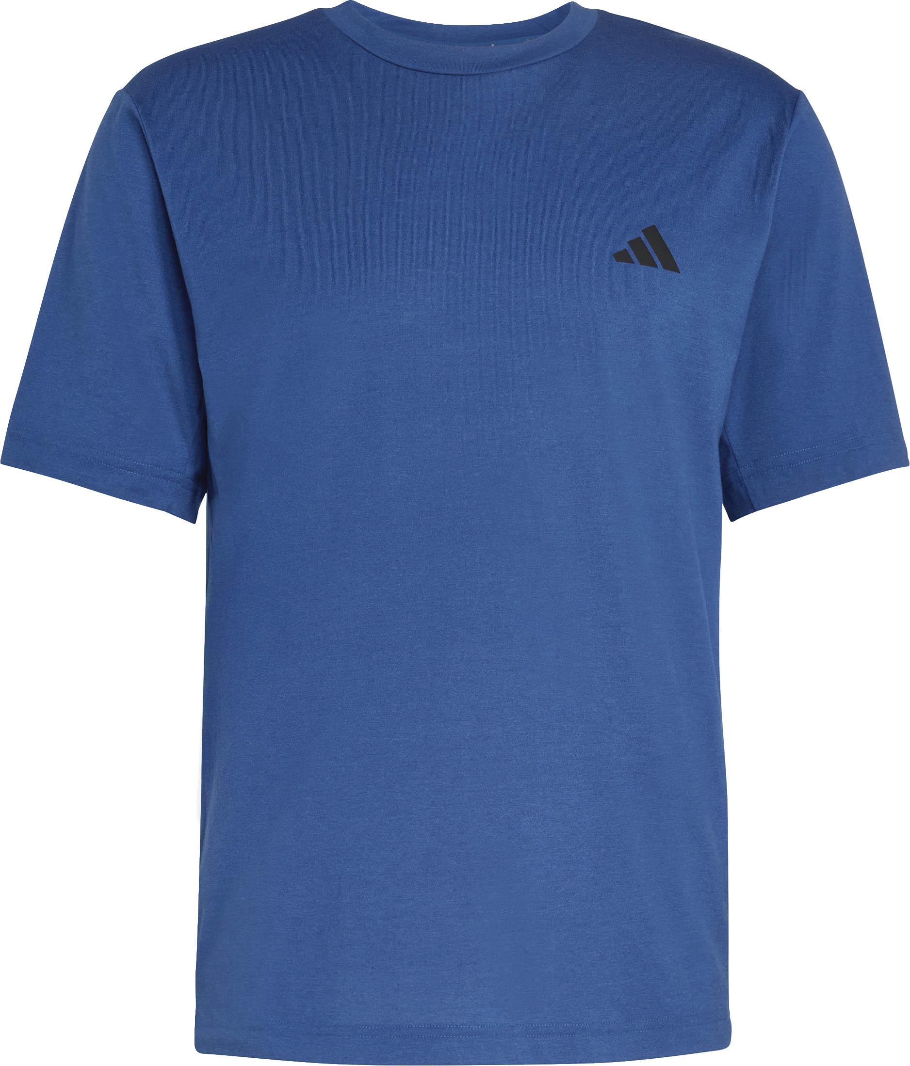 Adidas Funktionsshirt Rundhals Logoprint Mischgewebe Blau