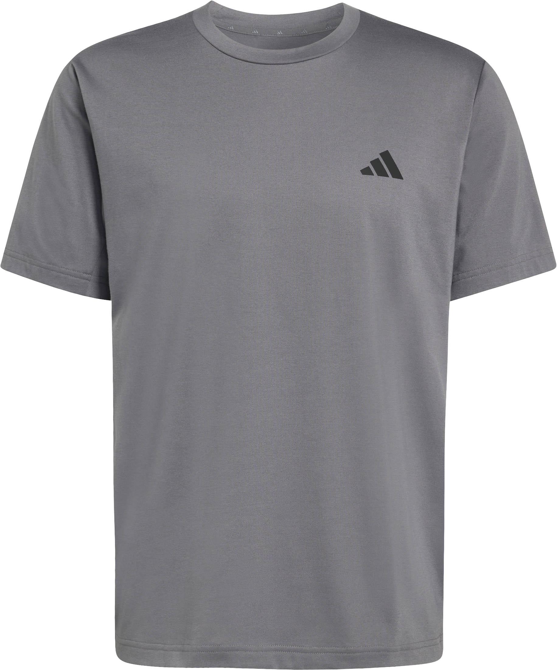 Adidas Funktionsshirt Rundhals Logoprint Mischgewebe Grau