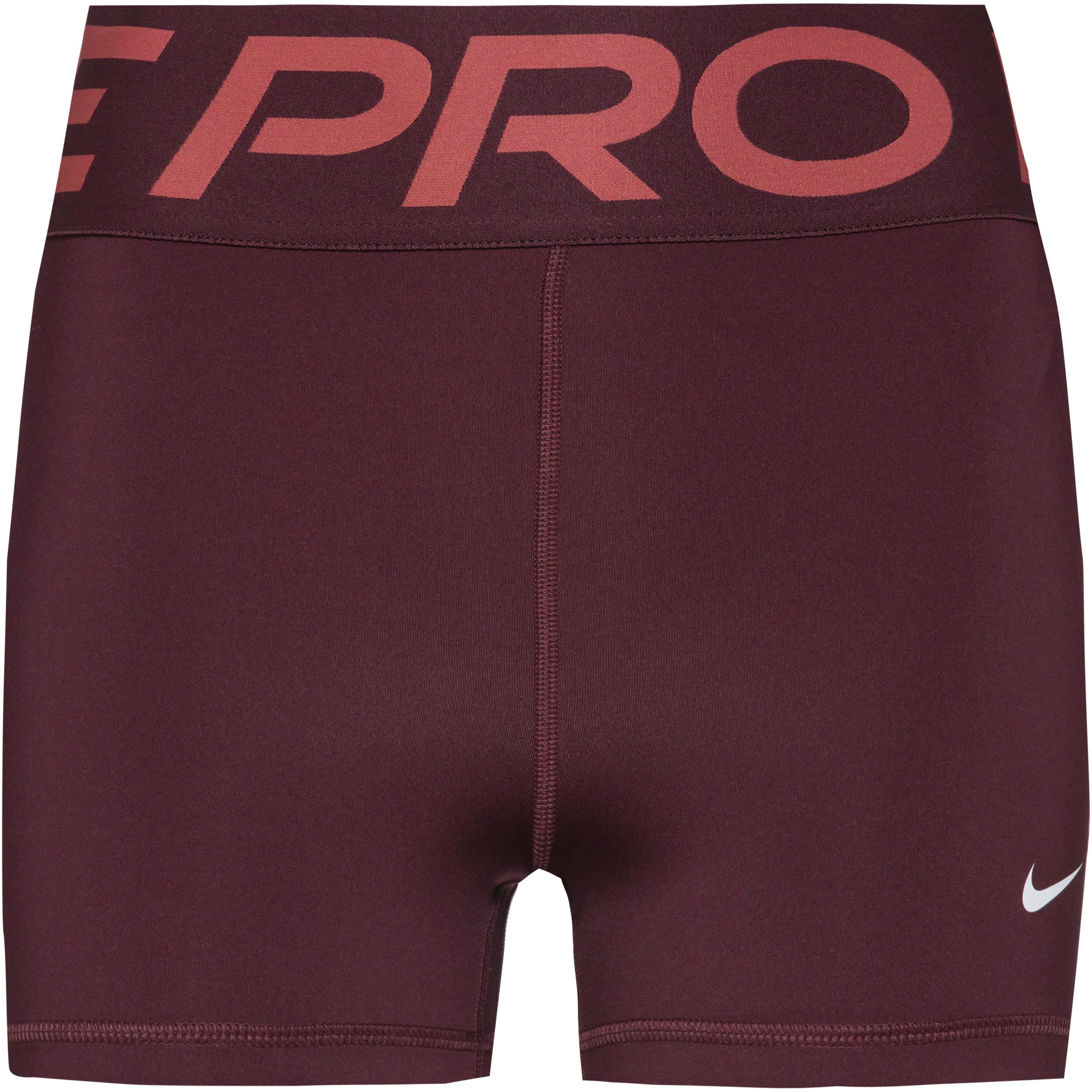 Nike NP SCULPT DF HR 3IN Tights Damen - burgundy crush- white