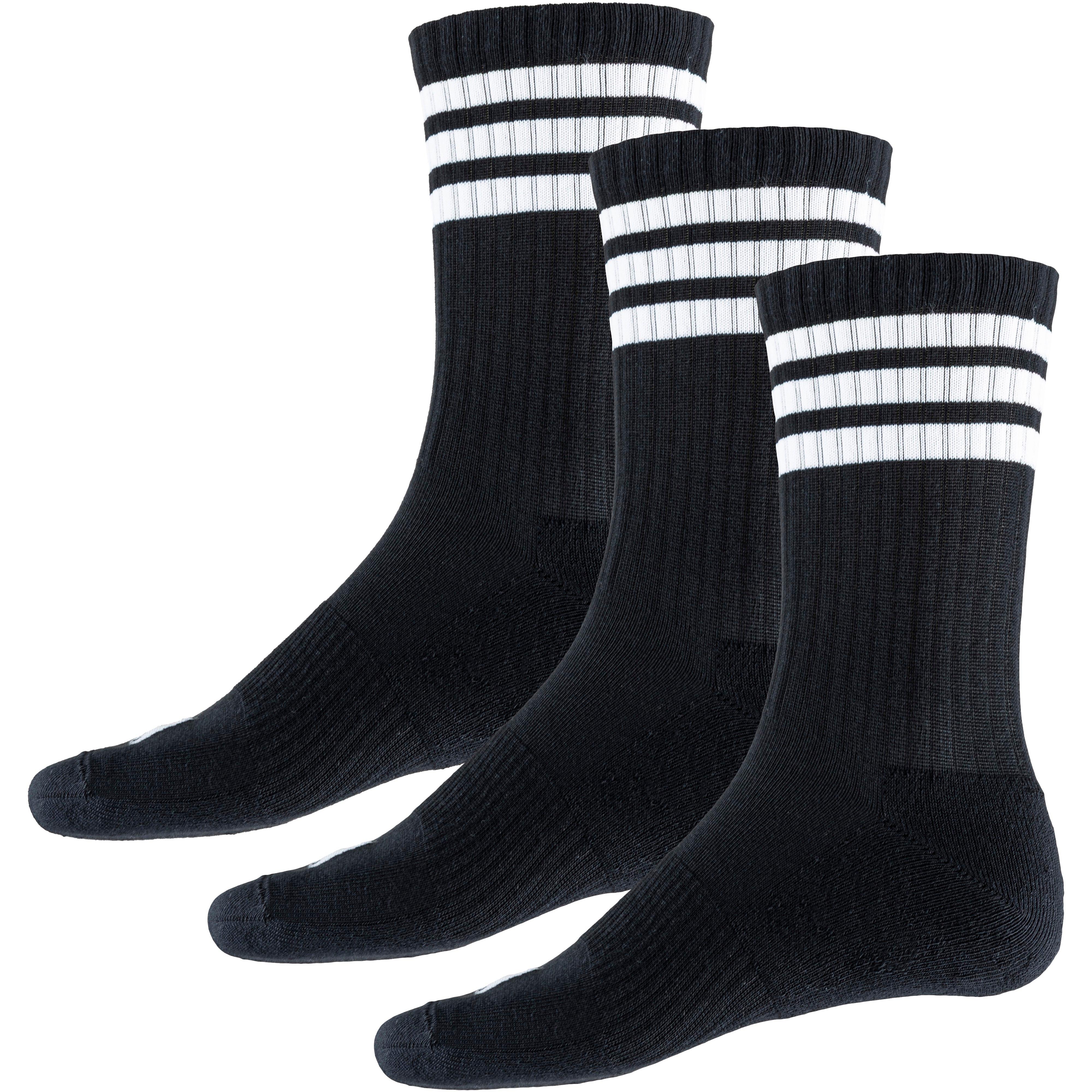 adidas 3S ESS C CRW 3P Socken Herren - black-white-white