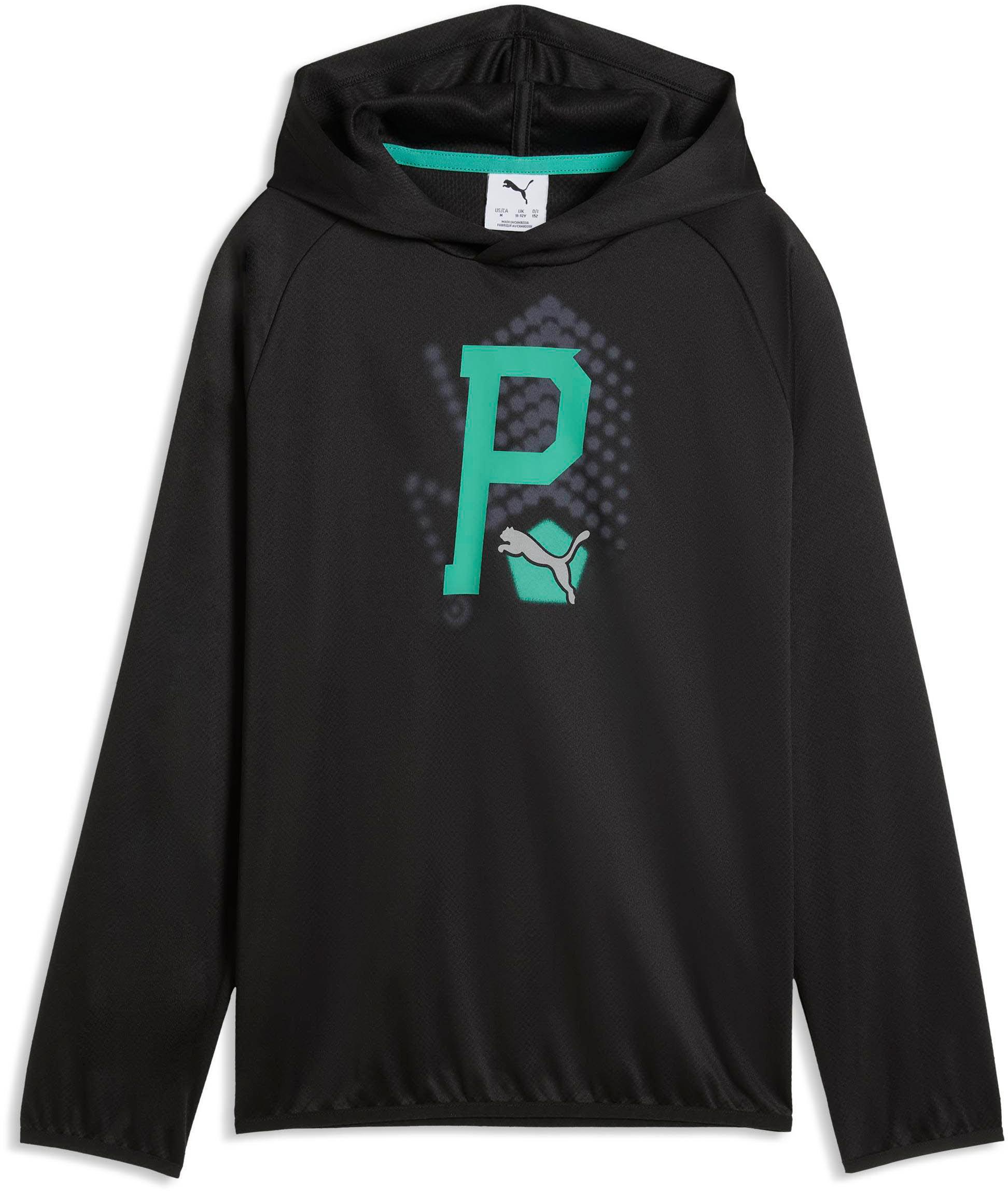 Puma Hoodie Logo-Frontprint Polyester DryCELL Schwarz