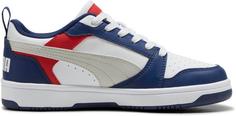 Rückansicht von PUMA Rebound V6 Jr. Sneaker Kinder blue jewel-feather gray-puma white