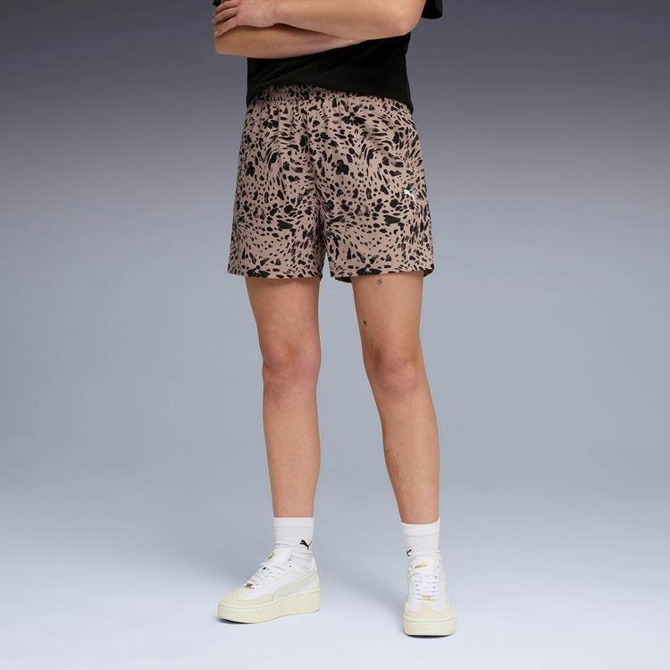 PUMA PUMA ESSientell Animal High-Rise Shorts Damen - sandstone - 0 | SportScheck