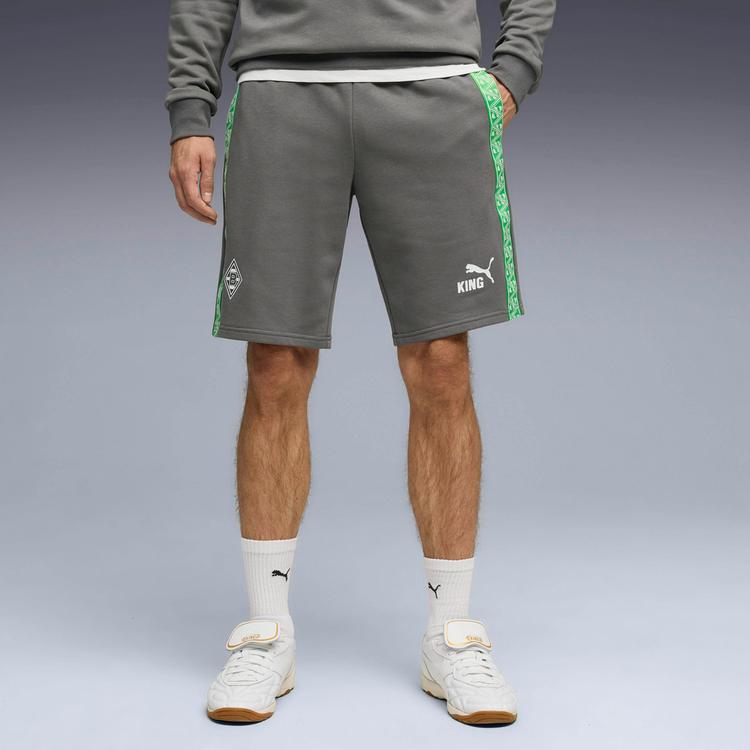 PUMA PUMA Borussia M&ouml;nchengladbach King Sweatshorts Herren - flat medium gray-puma green - 0 | SportScheck