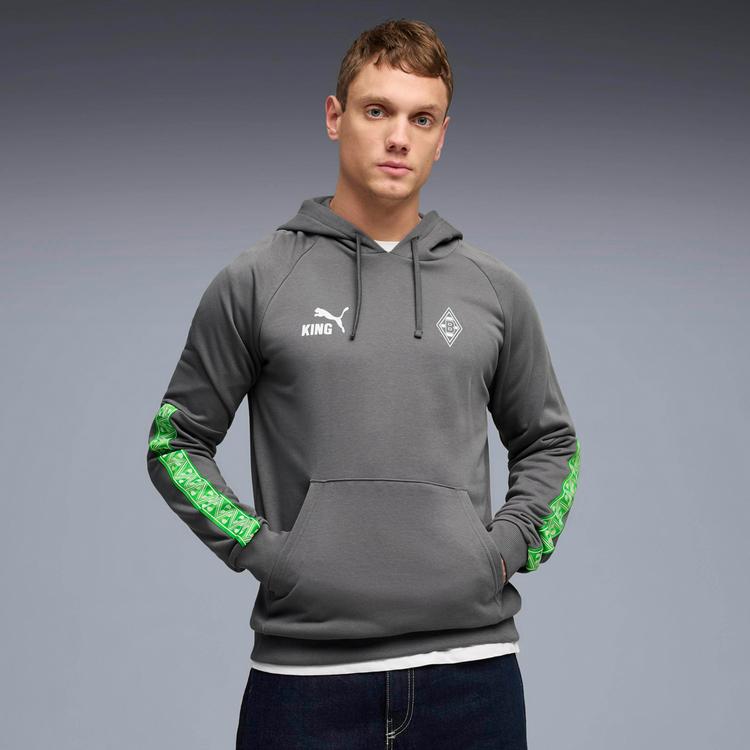 PUMA PUMA BMG FtblKING Hoodie Herren - flat medium gray-puma green - 0 | SportScheck