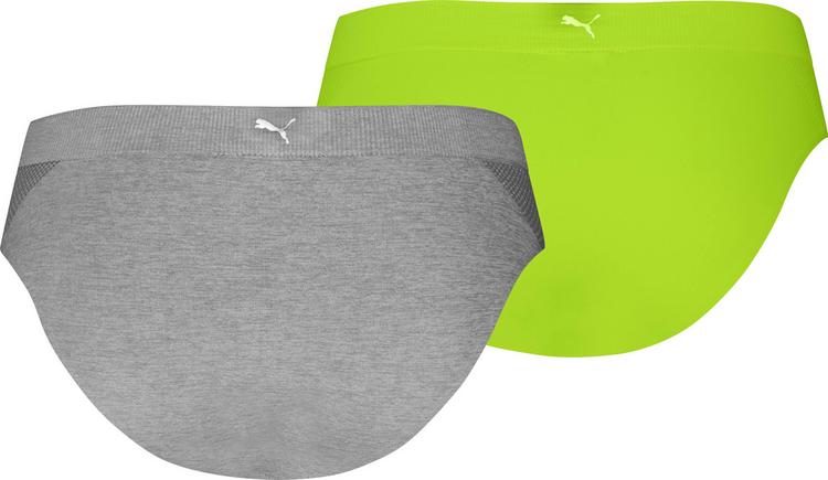 PUMA PUMA 3D KNIT SPORT BRIEFS 2P Unterhose Damen - grey melange-lime - 0 | SportScheck
