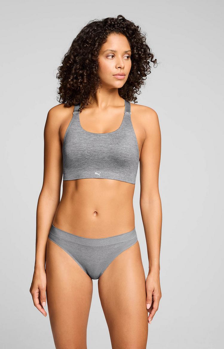 PUMA PUMA 3D KNIT SPORT BRIEFS 2P Unterhose Damen - grey melange-lime - 0 | SportScheck