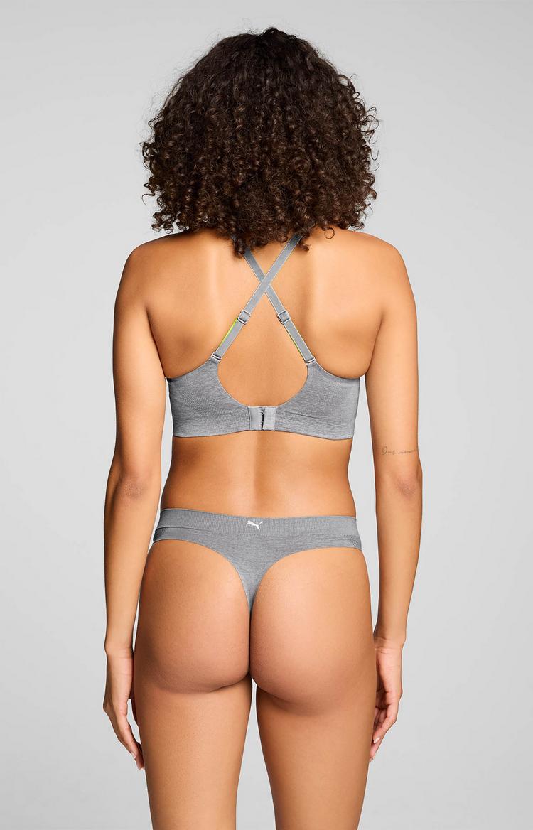 PUMA PUMA 3D KNIT SPORT STRINGS 2P Unterhose Damen - grey melange-lime - 2 | SportScheck