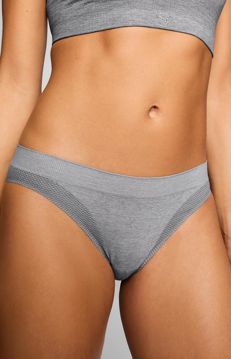 PUMA PUMA 3D KNIT SPORT BRIEFS 2P Unterhose Damen - grey melange-lime - 3 | SportScheck