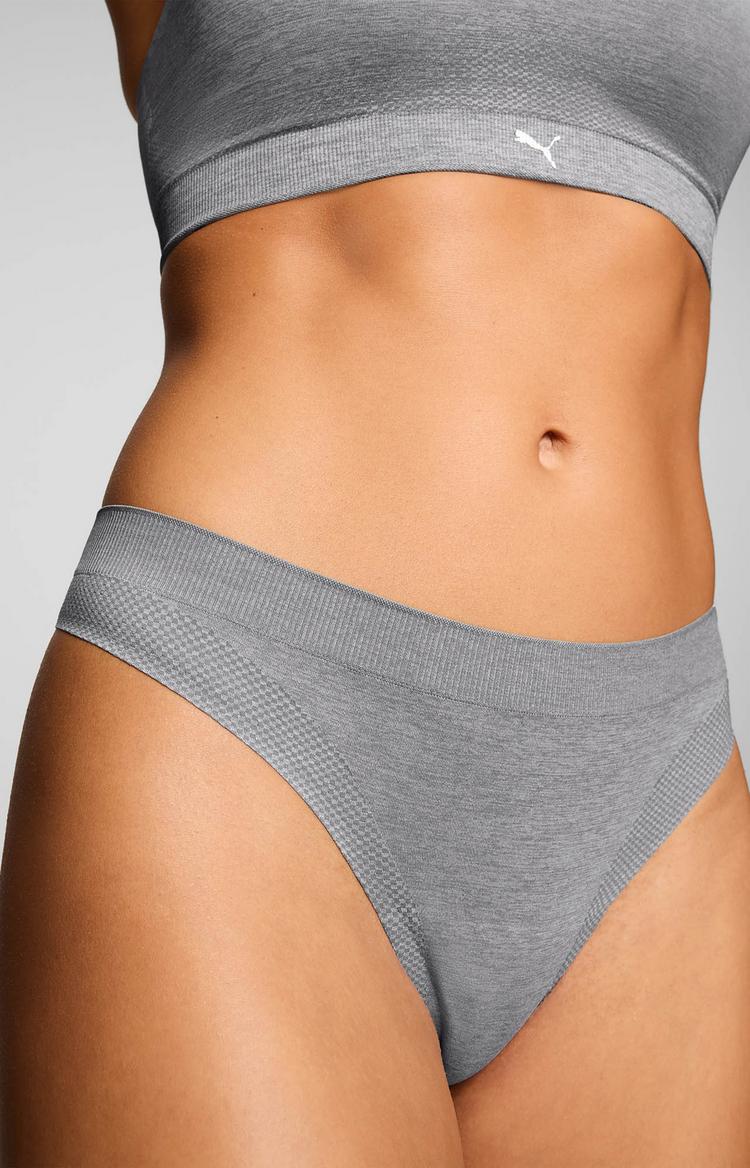 PUMA PUMA 3D KNIT SPORT STRINGS 2P Unterhose Damen - grey melange-lime - 3 | SportScheck