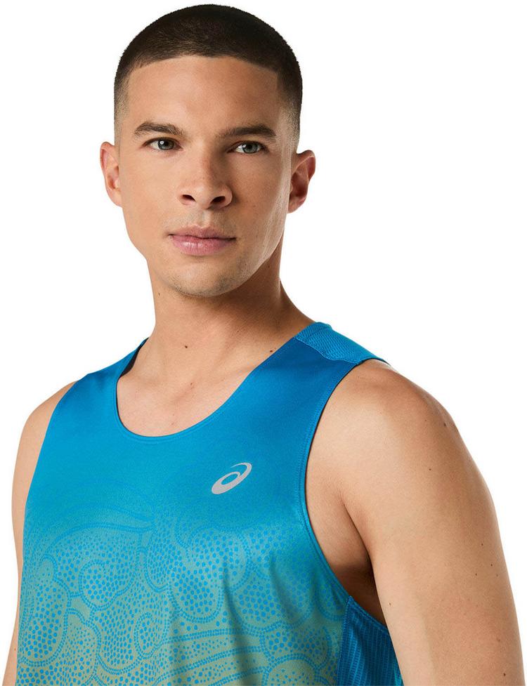 ASICS ASICS ROAD FADE Funktionstank Herren - aegean blue-yamabuki - 4 | SportScheck