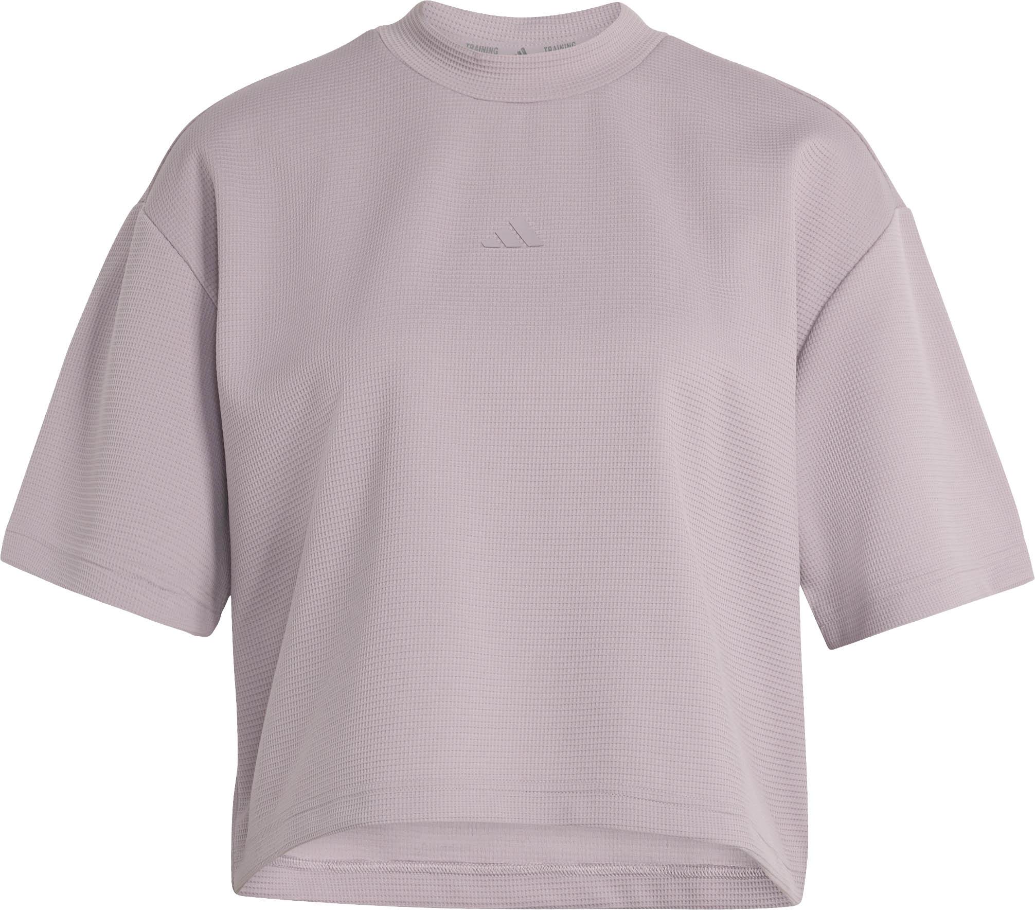 Adidas Croptop lockerer Fit Waffelstrick Rosa