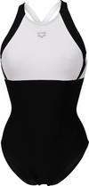 Arena LINDA CROSS BACK Schwimmanzug Damen - black-white-black