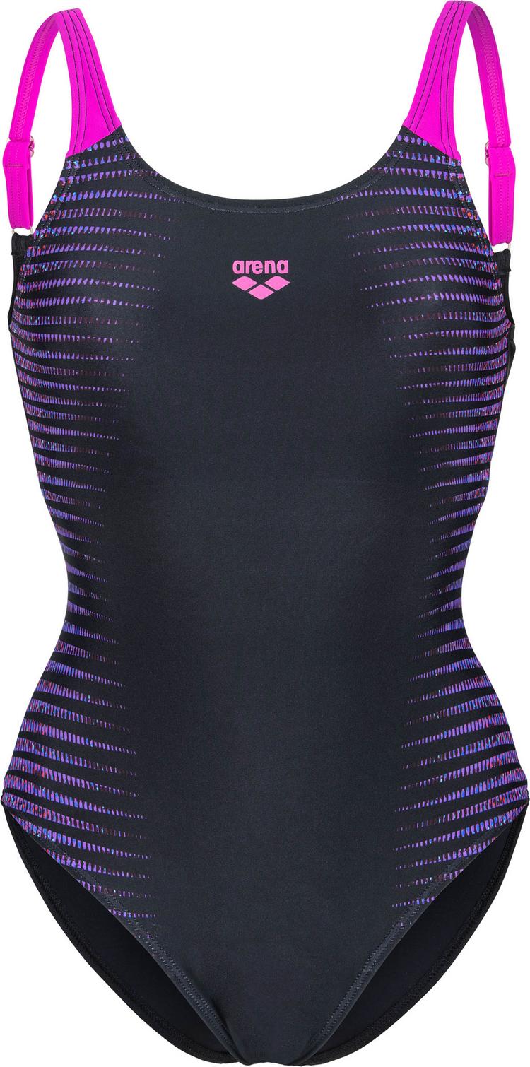 Arena Arena W ARENA SIDE PLACEMENT SWIMSUIT U BACK B Schwimmanzug Damen - black-multi-very fuchsia - 0 | SportScheck