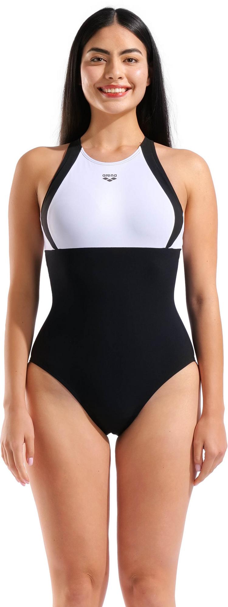 Arena Arena LINDA CROSS BACK Schwimmanzug Damen - black-white-black - 0 | SportScheck
