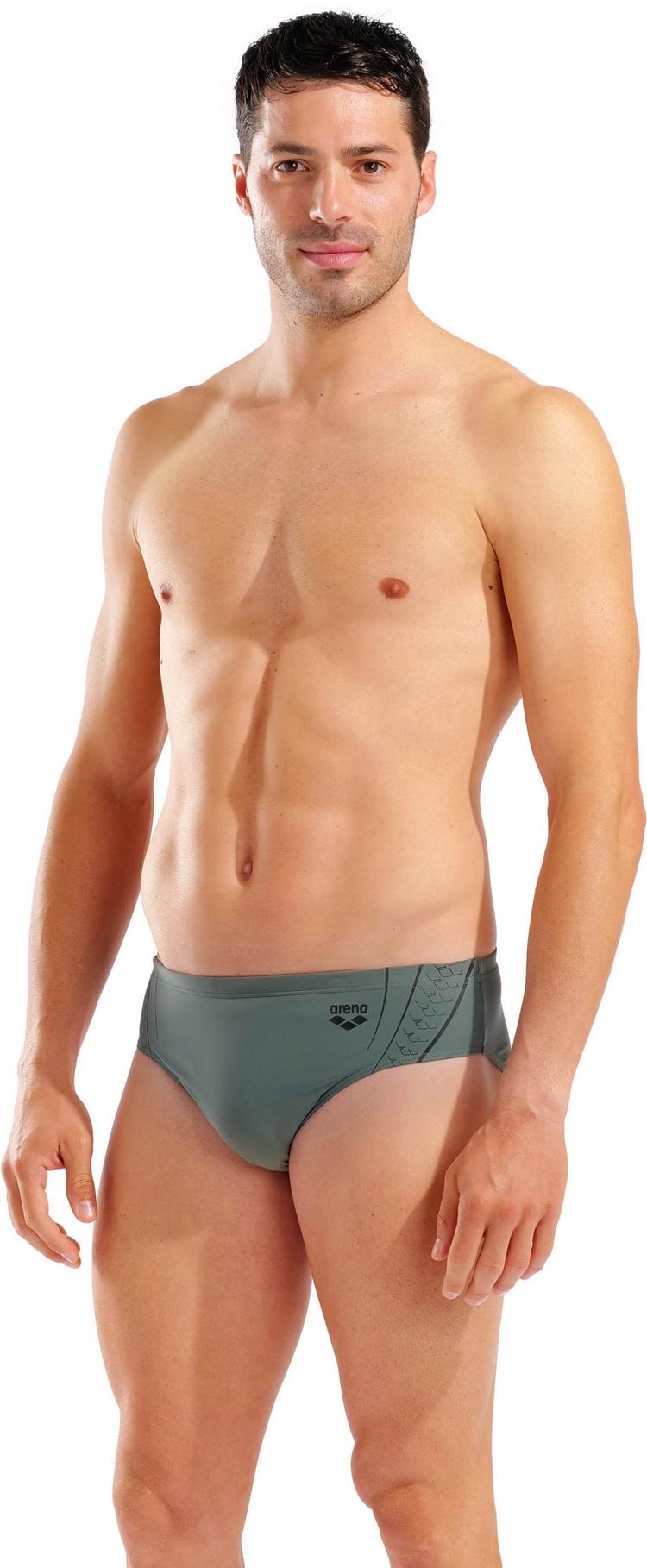 Arena Arena M ARENA DOUBLE GRAPHIC SWIM BRIEFS Badehose Herren - sage-black - 0 | SportScheck