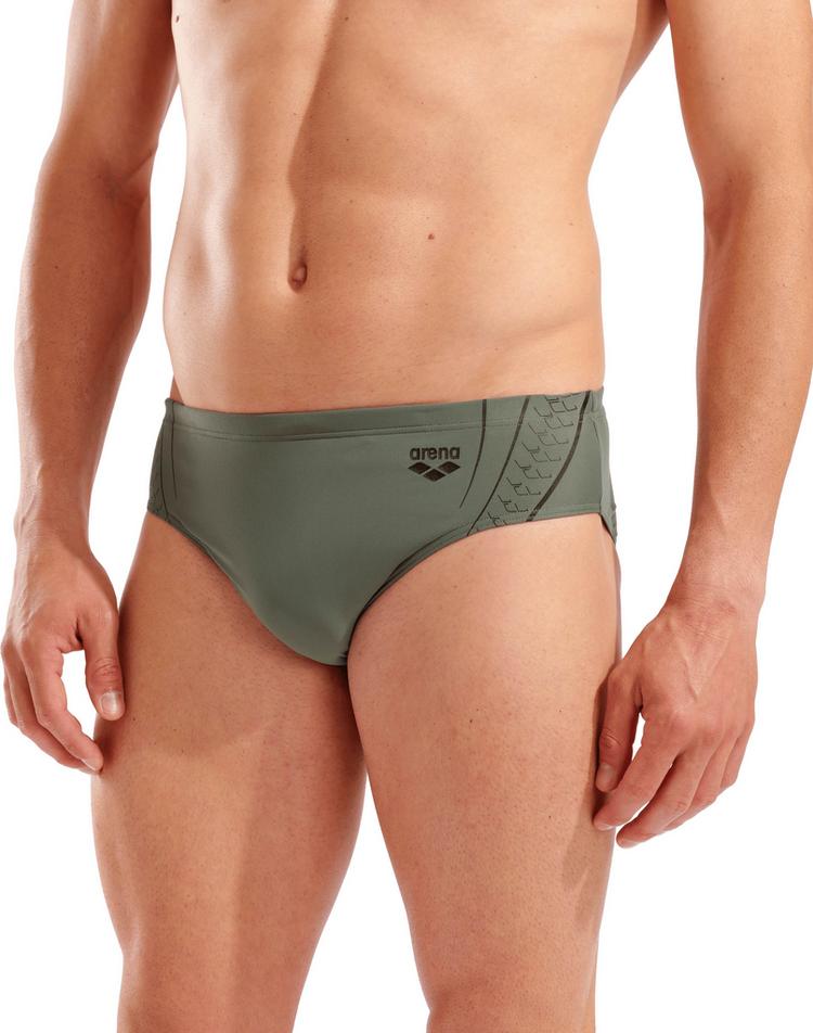 Arena Arena M ARENA DOUBLE GRAPHIC SWIM BRIEFS Badehose Herren - sage-black - 3 | SportScheck