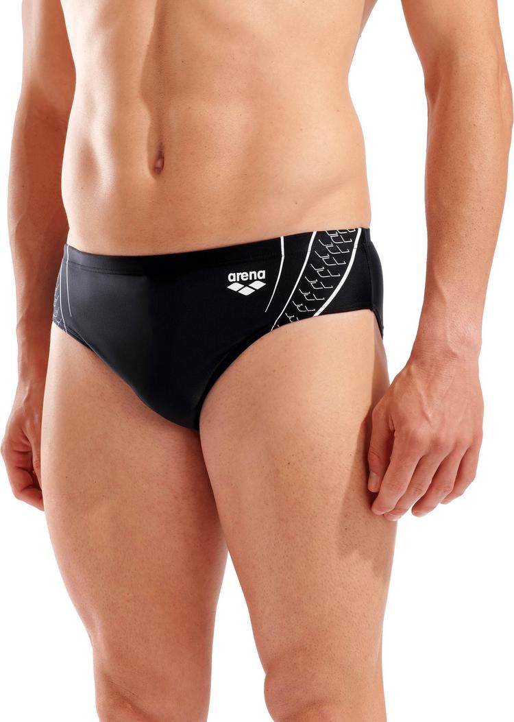 Arena Arena M ARENA DOUBLE GRAPHIC SWIM BRIEFS Badehose Herren - black-white - 3 | SportScheck