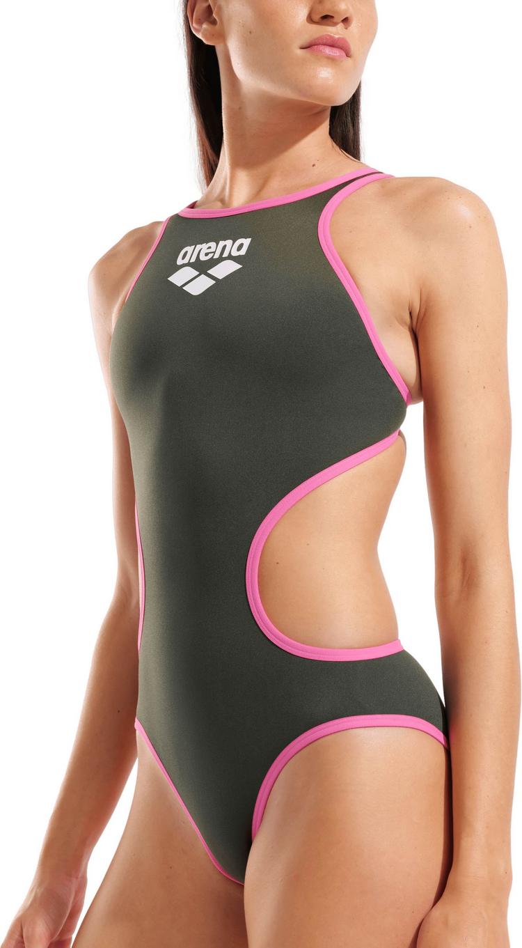 Arena Arena One Big Logo Schwimmanzug Damen - dark sage-shocking pink - 3 | SportScheck