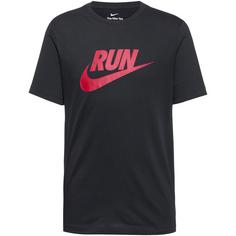 Nike RUN Funktionsshirt Herren black-team crimson