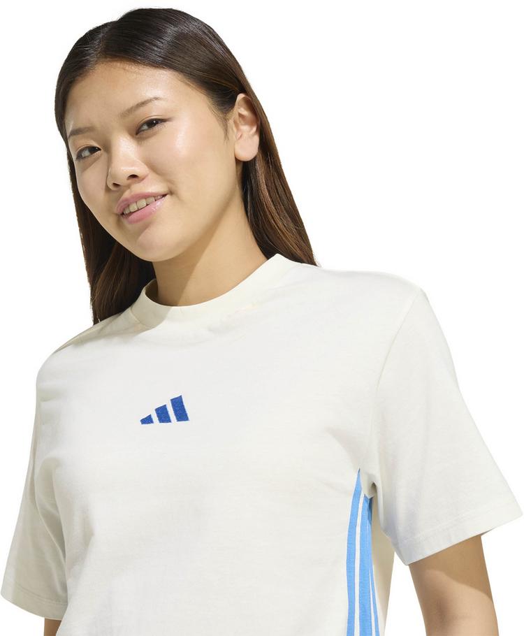 adidas adidas 3S T-Shirt Damen - owhite-rayblu - 3 | SportScheck