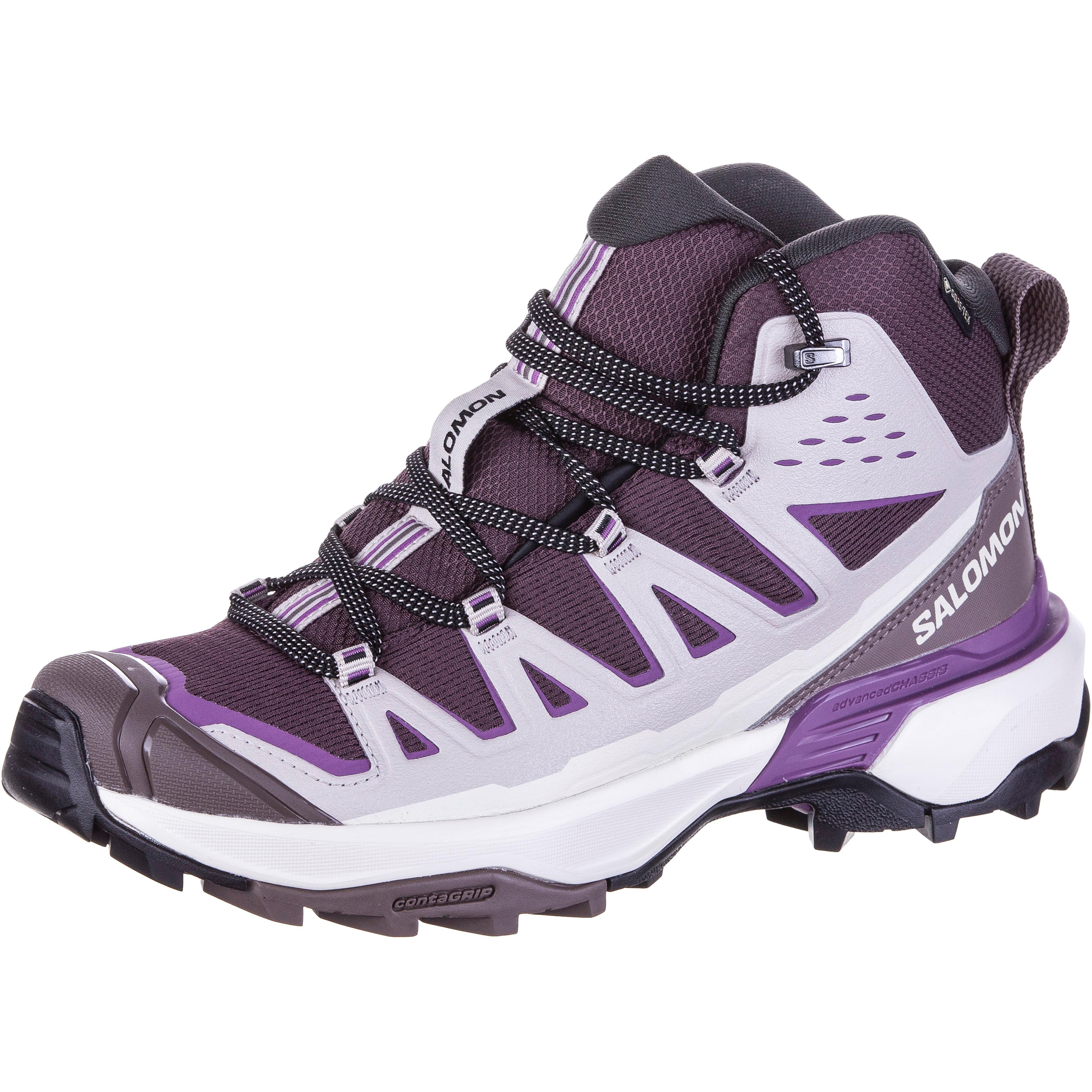 Salomon x ULTRA 360 EDGE MID Wanderschuhe Damen - huckleberry-silver cloud-concord grape
