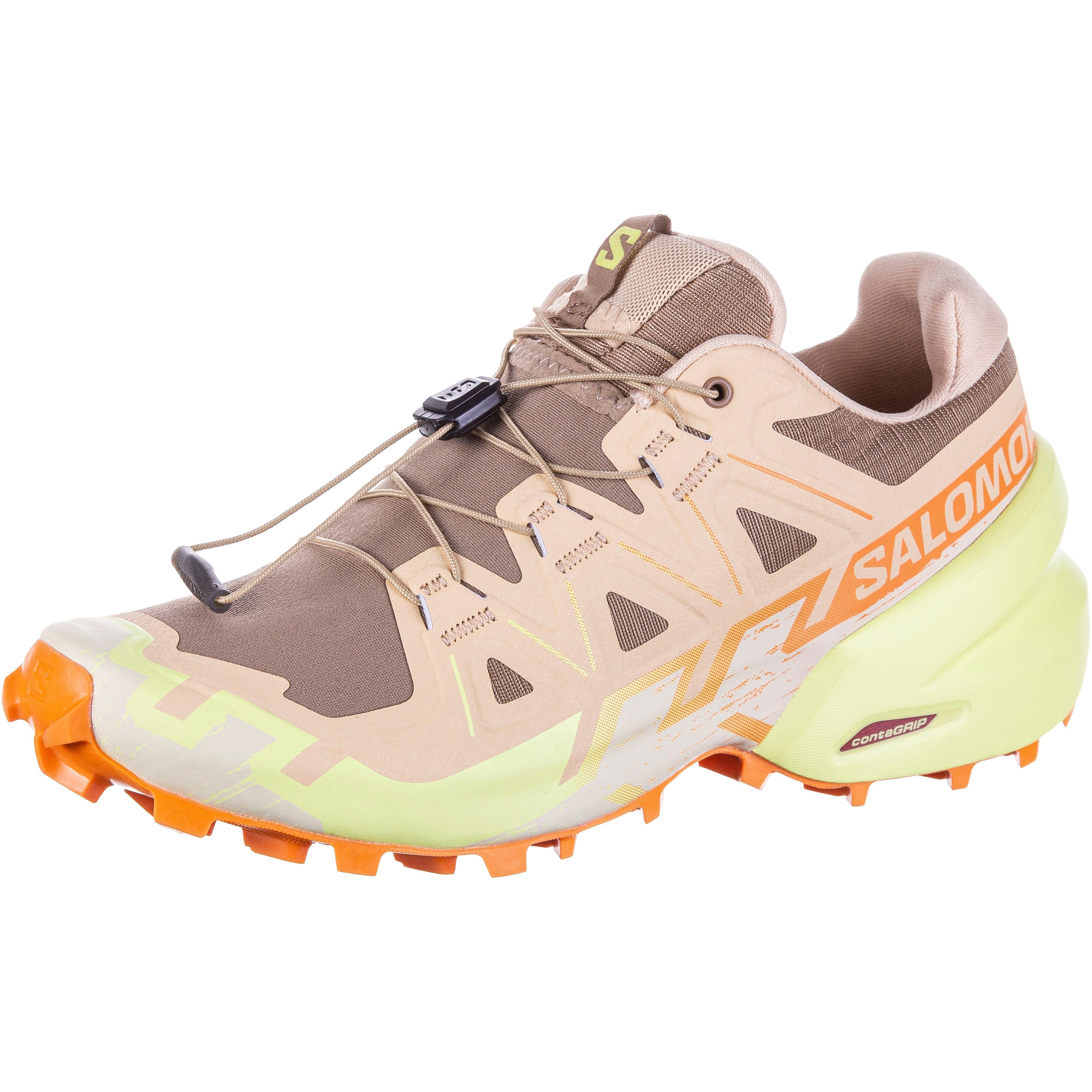 Salomon SPEEDCROSS 6 Laufschuhe Damen - burro-sunnylime-almondcream