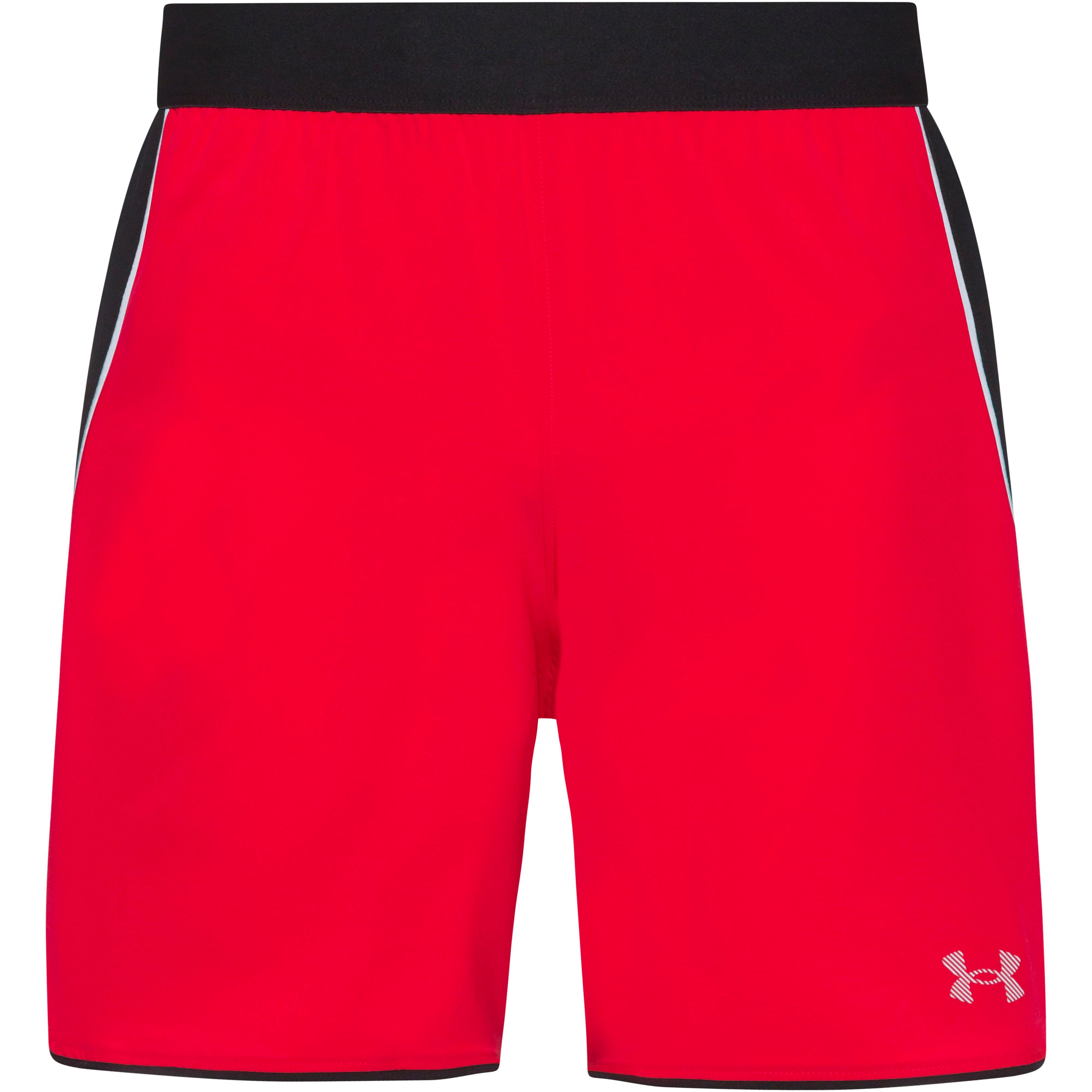 Under Armour Laufshorts Elastikbund Rückentasche Polyester-Elastan Rot