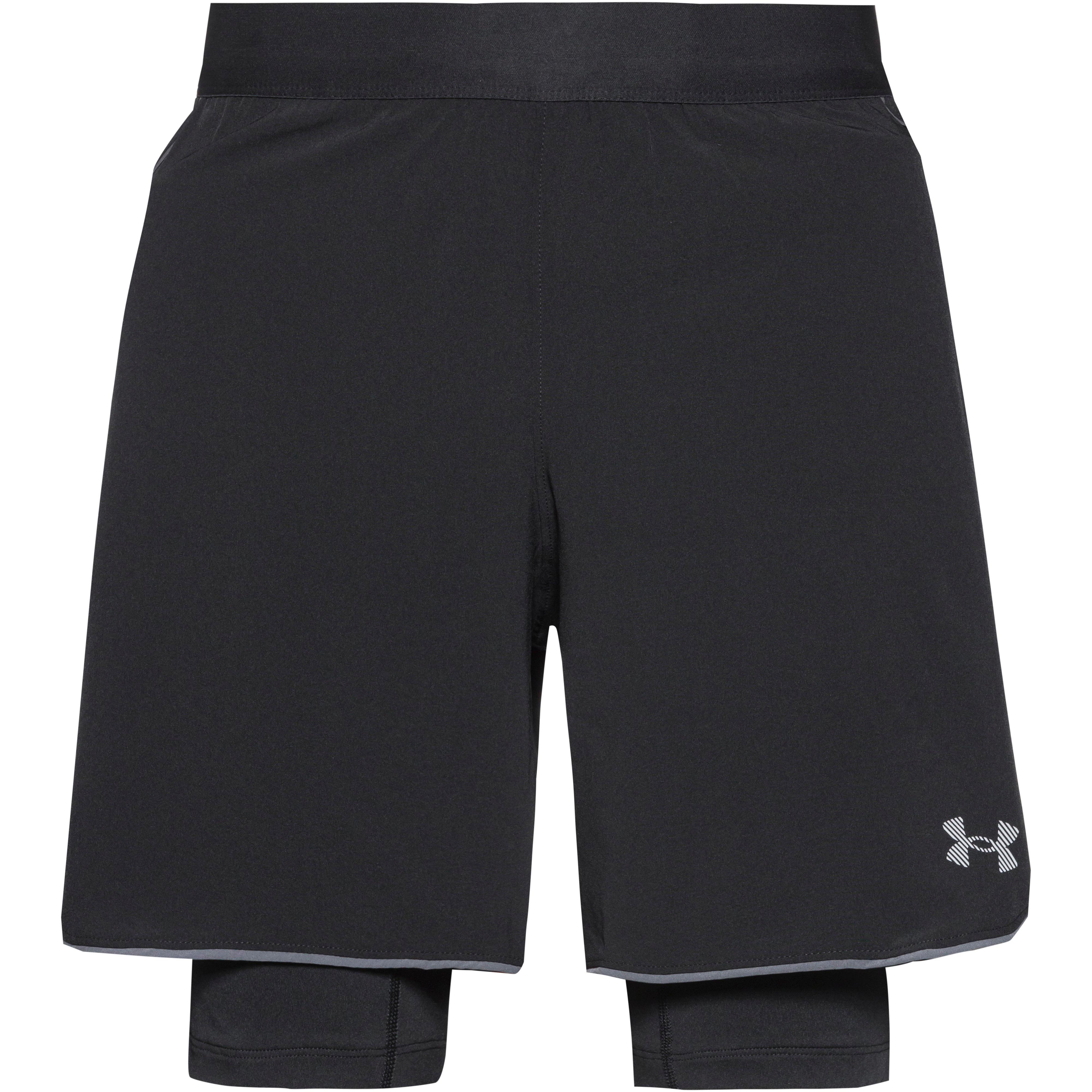 Under Armour Laufshorts 2in1 Elastikbund Reflektierend Polyester-Elastan Schwarz