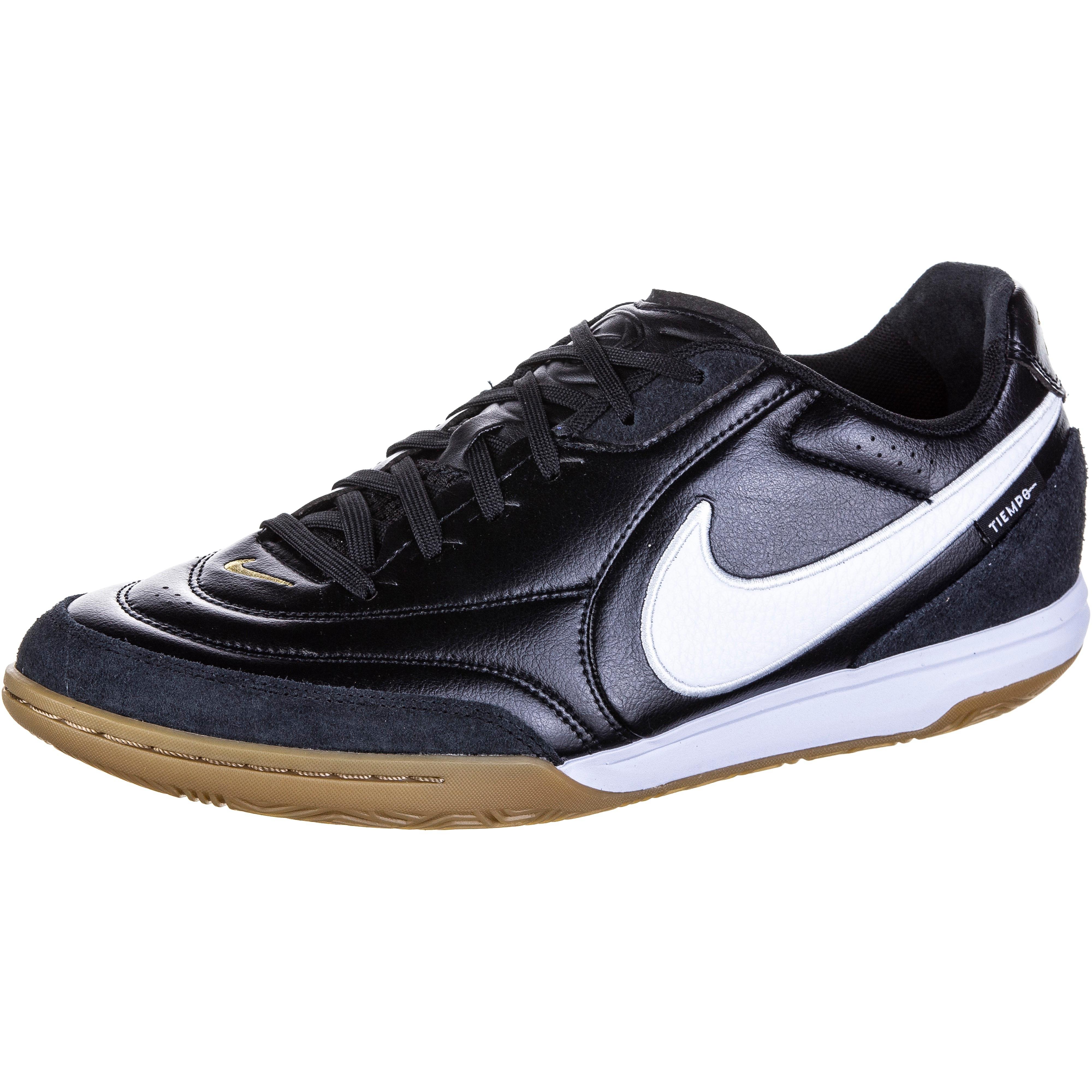 Nike Fußballschuhe Streetgato Leder Mesh Fersenstabilität Schwarz