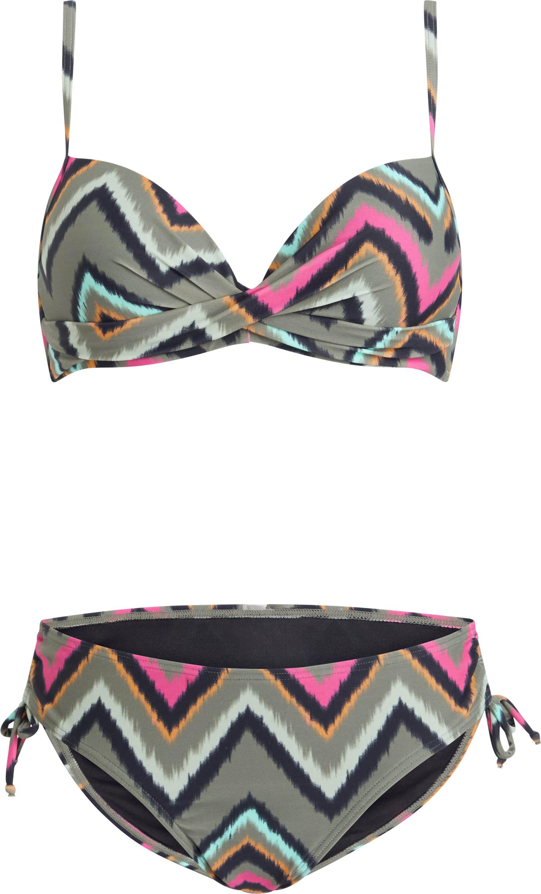 Firefly Bikini Set Retro-Batik Slip-Form Polyamid-Elastan Oliv