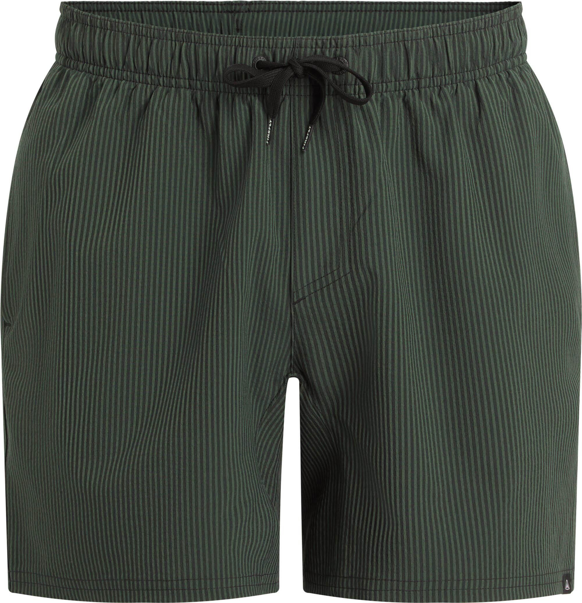 Firefly Badehose Seersucker Streifenmuster Polyester-Elastan Gruen